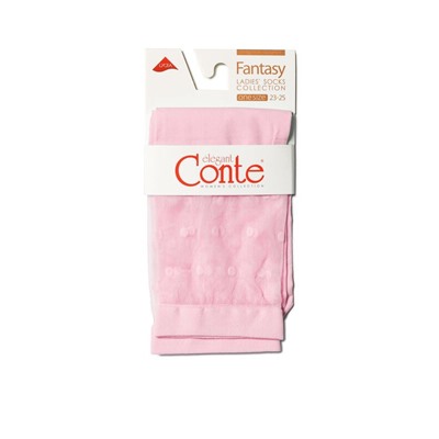 Полиамидные CONTE FANTASY Удлиненные носки с прозрачным верхом в горошек