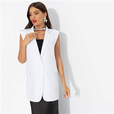 Жилет с подплечниками, Каноны глянца (белый)