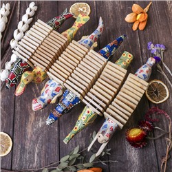 Сувенирный музыкальный инструмент «Трещотка крокодил пятнистый», 4×27×9 см, дерево, МИКС