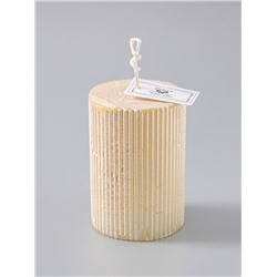УЦЕНКА Свеча - цилиндр «Рельеф», 7×10 см, перламутровый металлик