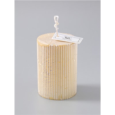 УЦЕНКА Свеча - цилиндр «Рельеф», 7×10 см, перламутровый металлик