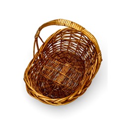 Корзина плетёная для хранения, лоза, с ручкой, коричневая, набор 3 шт.