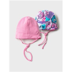 Шапка детская трикотажная для девочек, 2 шт в комплекте