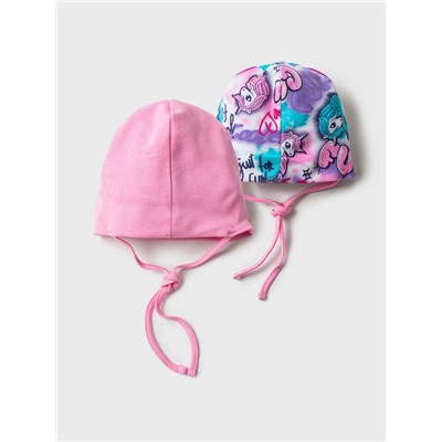 Шапка детская трикотажная для девочек, 2 шт в комплекте
