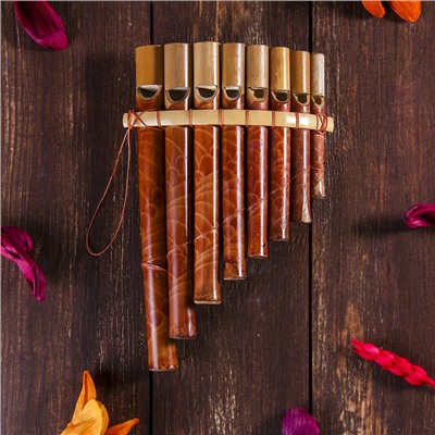 Сувенирный музыкальный инструмент «Флейта Пана» 21×13×2 см, МИКС