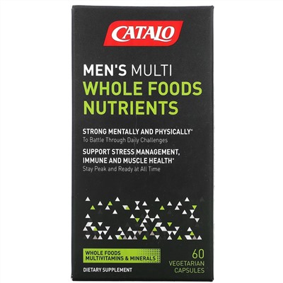 Catalo Naturals, Men's Multi, мультивитамины из цельнопищевой питательной смеси для мужчин, 60 вегетарианских капсул