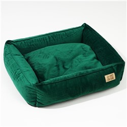 Лежанка для кошек и собак велюровая Pet Lab, 45×40×15 см, изумрудная