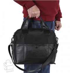 Сумка дорожная кожаная 916135-50M black Polina&Eiterou
