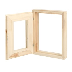 Окно деревянное для бани, 40×30 см, двойное стекло
