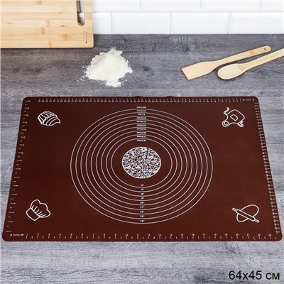 Силиконовый коврик 64х45 см / UT-100-F /уп 100/ коричневый 0,279