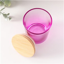 Банка для свечей стекло с крышкой "Сиреневый градиент" 220 мл 7х7х8,4 см