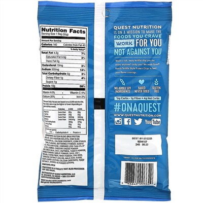 Quest Nutrition, Tortilla Style Protein Chips, Ranch, 1.1 oz (32 g )