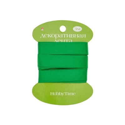 Лента декоративная АТЛАСНАЯ "ЗЕЛЕНАЯ" 3 м х 15 мм 2-615/03 Альт