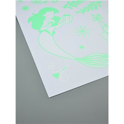 Виниловые наклейки «Новогодние», со светящимся слоем, 35 × 50 см, 2 листа