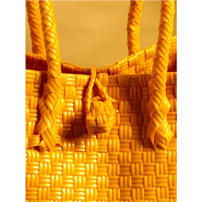 Сумка плетёная пластиковая, 23×11×30 см, жёлтая