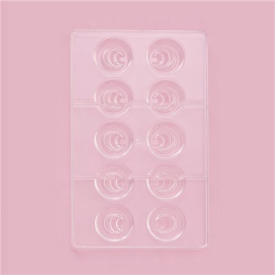 Форма для конфет и шоколада «Конфи», 20×12×2.5 см, 10 ячеек 3×1.5 см, прозрачная