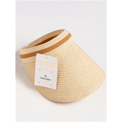 Козырёк женский плетёный MINAKU, бежевый, размер 56-58