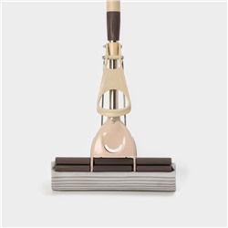 Швабра для мытья пола PVA с двойным роликовым отжимом Доляна, стальной телескоп черенок 28×6×106(130) см