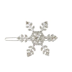 Заколка для волос металлическая "Снежинка" со стразами, 5*4,3 см.