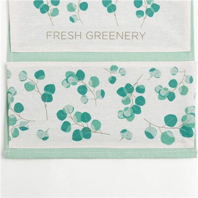 Кармашек текстильный Этель "Fresh greenery" 2 отделения, 45х35 см