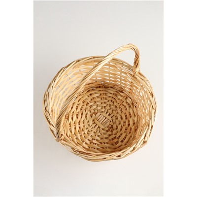 Корзина плетёная для хранения, ива, круглая, цвет натуральный, набор 2 шт.