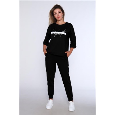 Спортивный костюм с брюками и кофтой 359 (Черный)