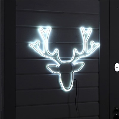 Неоновая фигура «Олень», 70×59 см, 448 LED, 220 В, свечение белое