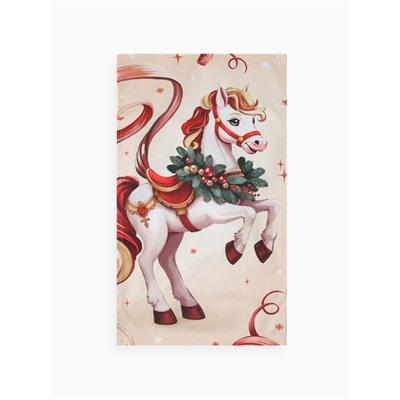Набор кухонных полотенец «Этель. Лошадки», новогодний, 4 шт., 34×60 см