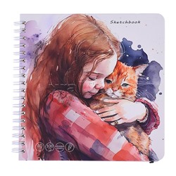 Скетчбук 40л. "Обниму с любовью"