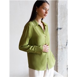 Блузка с широкими манжетами из вискозы с лиоцеллом