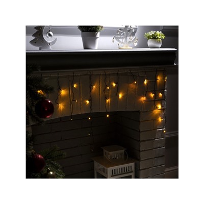 Гирлянда «Бахрома» 3×0.5 м, IP20, тёмная нить, 80 LED, свечение жёлтое, 8 режимов, 220 В