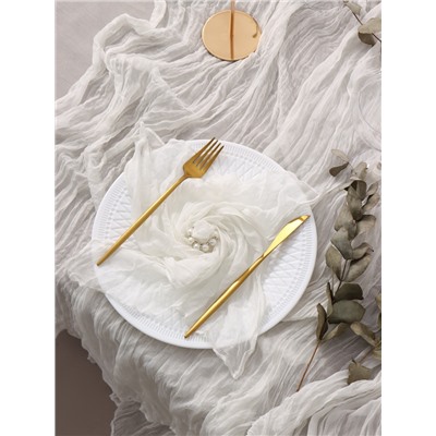 Набор салфеток «Этель», 50×50 см - 6 шт., белый, 100% п/э