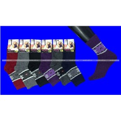 Термоноски женские ангора шерсть Снежинки арт. 567