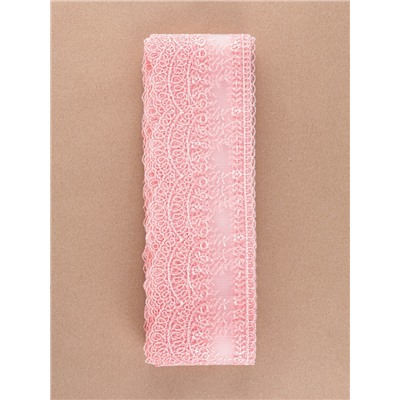 Кружево на сетке, 95 мм, 11±1 м, нежно-розовое
