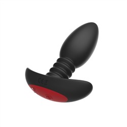 Черная анальная вибропробка Anal Vibrator с пультом ДУ - 13,5 см.