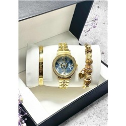 Подарочный набор для женщин часы, 2 браслета + коробка #22853328