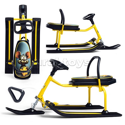 Игрушка Снегокат детский 212 "Play" разборный с высокой рамой и со спинкой (Грызун)