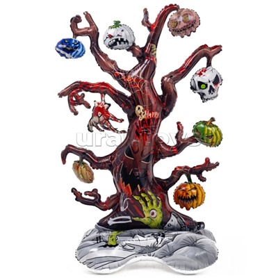 Шар 3D (51''/130 см) Фигура на подставке, Дерево на Хэллоуин, 1 шт. в уп.