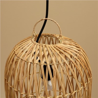Светильник потолочный из ротанга «Риза», 1×120 Вт, Е27, 30×30×60 см