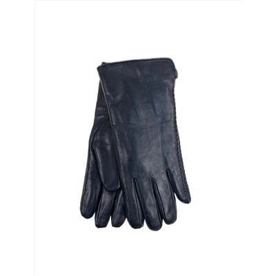 Теплые женские перчатки из натуральной кожи, цвет черный