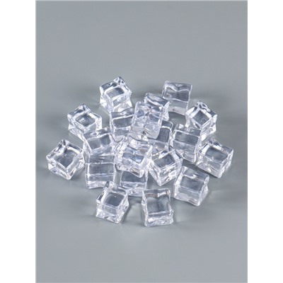 Декор искусственный лёд из пластика «Льдинка», 27 мм, набор 20 шт., 330 г, прозрачный