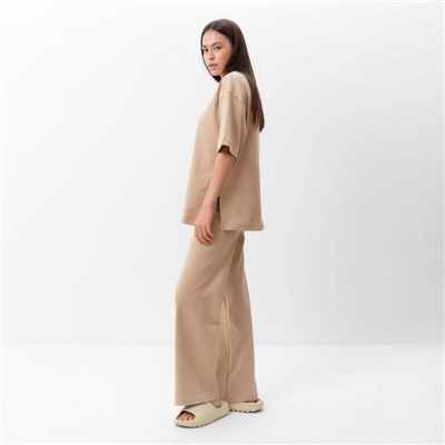 Костюм женский (футболка, брюки) MIST, размер 48-50, бежевый