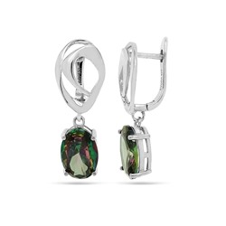 Серьги из серебра мистик кварц, МЦВА97