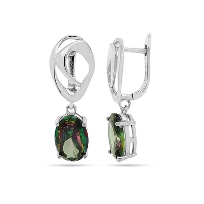 Серьги из серебра мистик кварц, МЦВА97
