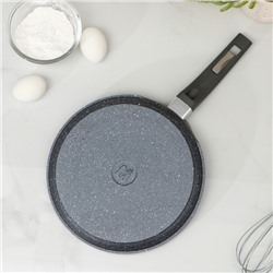 Сковорода блинная Мечта «Гранит», d=24 см, пластиковая ручка, антипригарное покрытие, литой алюминий, серая