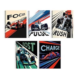 Тетрадь  96л клетка на спирали "Формула-1/Formula-1" Soft Touch ТС969684 Listoff