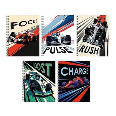 Тетрадь  96л клетка на спирали "Формула-1/Formula-1" Soft Touch ТС969684 Listoff