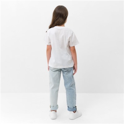 Футболка для девочки KAFTAN: Basic line, белая, рост 98 см