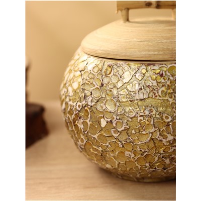 Банка для сыпучих продуктов, 13×13×12 см, бамбук