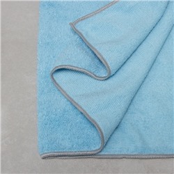 Тряпка для пола Raccoon, 250 г/м², 60×80 см, микрофибра, с оверлоком, 1 шт, голубая